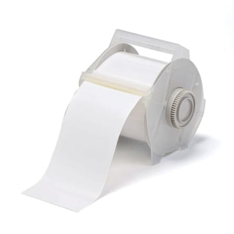 B-595 Indoor/Outdoor Vinyl Tape in white, 57mm x 30m, offers durable adhesion for various surfaces and exceptional visibility.