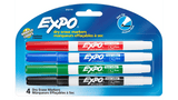 EXPO Low Odour Dry Erase Markers, Fine Tip 4pk (Pack)