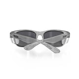 Graphite frame unisex safety glasses with polarised lens, offering 99.95% UV protection for outdoor activities.