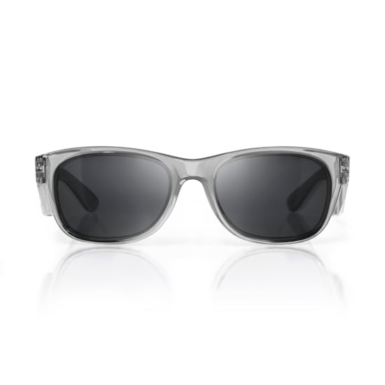 Stylish unisex safety glasses with polarised lenses, UV400 protection, and a durable graphite frame for outdoor activities.