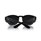 Matte black framed polarised safety glasses offering UV400 protection, perfect for outdoor activities and stylish eye safety.