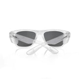 Safestyle Fusions tinted lens safety glasses with UV400 protection, stylish clear frame, and durable polycarbonate design.