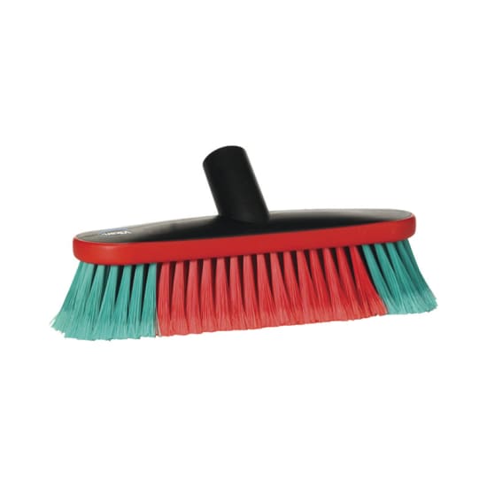 Vikan 270mm waterfed vehicle brush with soft nylon bristles and rubber edges, designed for gentle, effective cleaning.