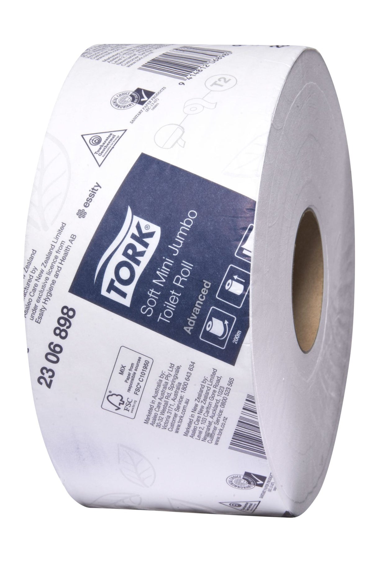 Soft 2 Ply Toilet Paper Mini Jumbo Roll 200 Metres (Pack of 12) - Tork