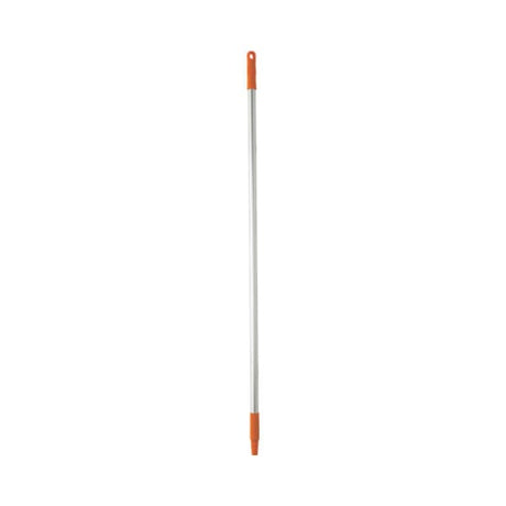 Vikan Aluminium Handle in orange, 1245mm, designed for durability and versatility in cleaning tasks, with color-coded grip for safety.