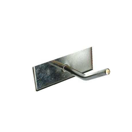 Stainless steel single hook for organizing tools, compatible with Toolflex rail system, rust-resistant and durable.