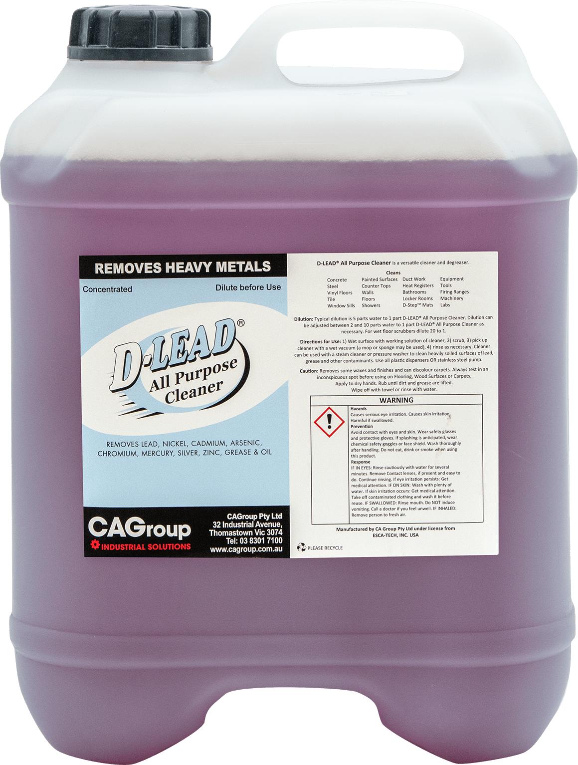 D-Lead Metal Removal All Purpose Cleaner 20L (Each)