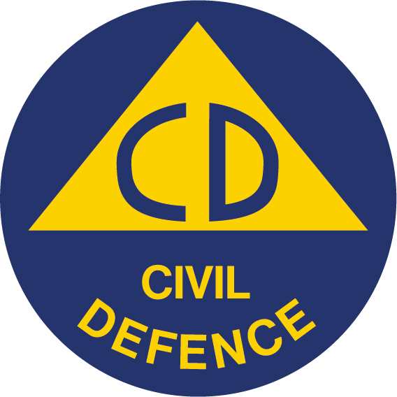 Emergency info Sign | Civil Defence Logo W200mm x H200mm (Single Sided)