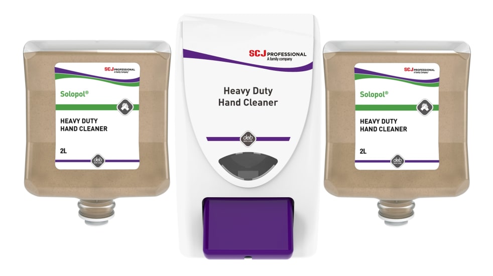 Solopol Classic Starter Pack with 2L dispenser and cartridges for effective hand hygiene in professional environments.