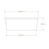 BioPak Aqueous Lined Wide Paper BioBowl - XLarge 1300ml 50 (Pack)