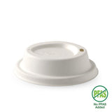 BioPak Large White Plant Fibre BioCup Lid 90mm (50 Pack)