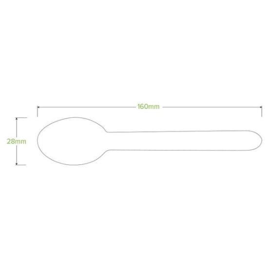 BioPak Coated Wood Spoon-16cm-100-Pack