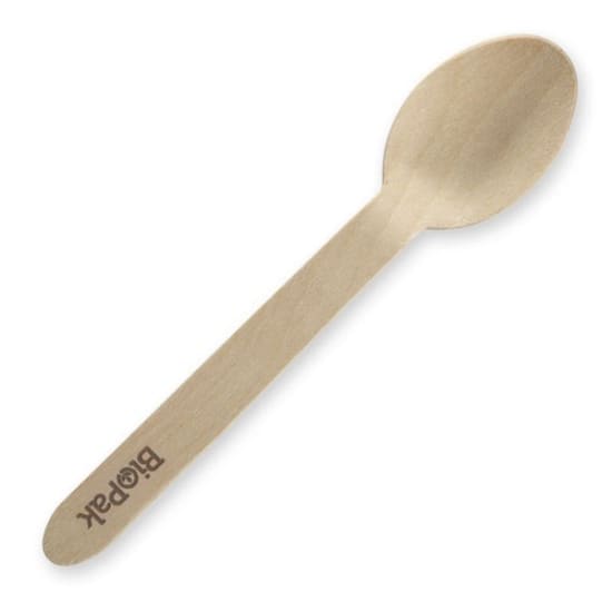 BioPak Coated Wood Spoon-16cm-100-Pack