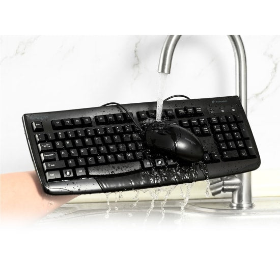 Kensington washable keyboard and mouse set, IP67-rated, easy to clean, designed for hygiene in homes, offices, and medical settings.