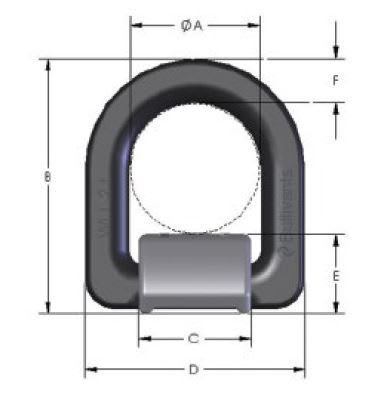 Bullivants Grade 80 Weld-On Load Ring 10.0T