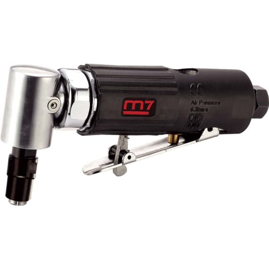 M7 Air Die Grinder with 90-degree head, 19,000 RPM speed, lightweight at 0.51kg, ideal for precision grinding and polishing.