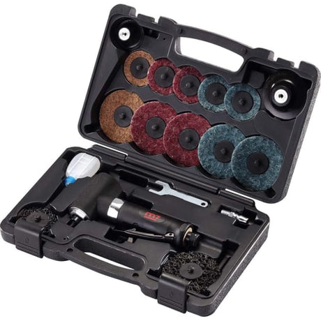 M7 18pc Air Polisher Kit featuring 2in and 3in polishers for high-performance auto and metal polishing tasks.