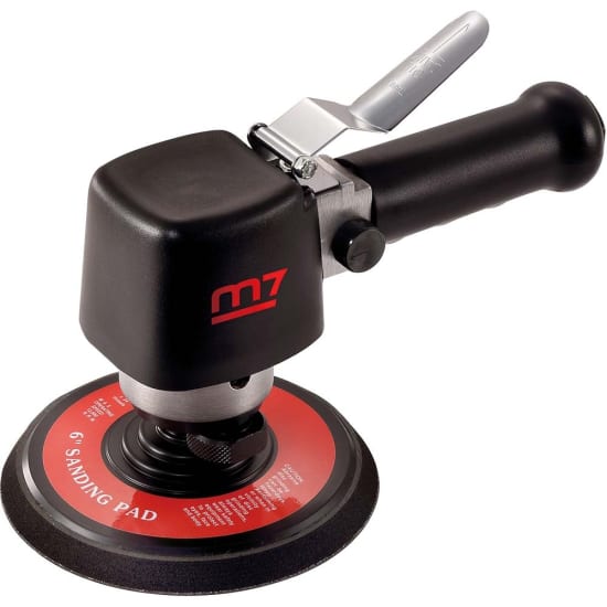 M7 Air Random Orbital Sander with 150mm pad, lightweight design, 10,000rpm speed, ideal for efficient sanding projects.