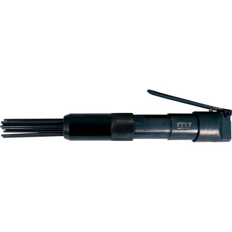 M7 Air Needle Scaler features 32mm stroke, 5500 bpm, 12 needles, lightweight design for efficient surface preparation.