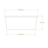 BioPak Aqueous Lined Wide Paper BioBowl - Medium 750ml 50 (Pack)