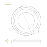 BioPak Plastic Kraft BioBowl Lid 1300ml 25 (Pack)