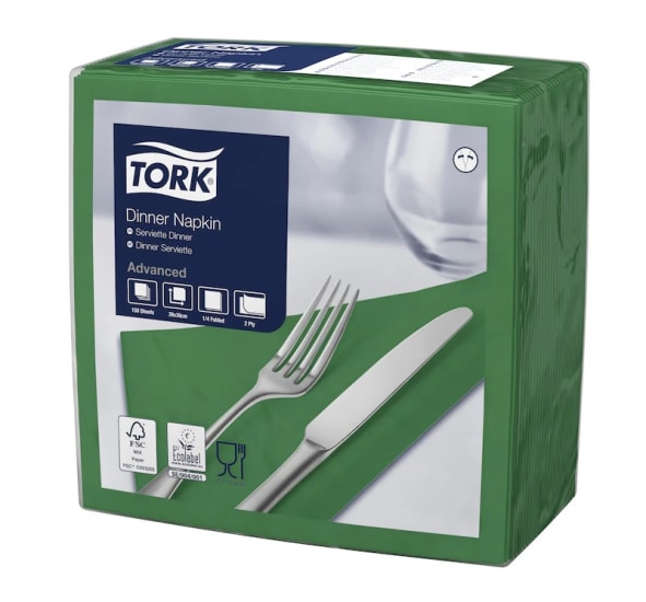 Tork Green Dinner Napkin-12-Case