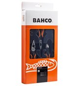 Ergonomic Bahco ERGO 3 Piece Pliers Set including combination, side cutter, and snipe nose pliers for versatile tasks.