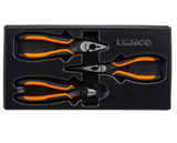 Bahco ERGO 3 Piece Pliers Set includes combination, side cutter, and snipe nose pliers with ergonomic design for comfort.