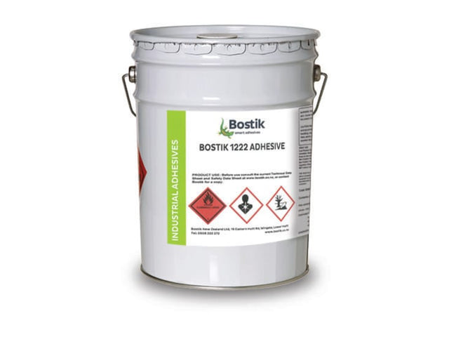 Bostik 1222 Brushable Contact Adhesive-1L, a versatile neoprene adhesive for strong bonds on wood, fabric, and fibreglass.