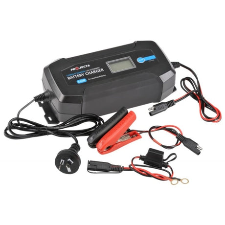 Automatic 8A battery charger for 4WDs and V8s, featuring smart technology and 8-stage charging for peak performance.