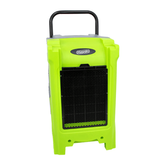 Haydn Industrial Dehumidifier-90L: Heavy-duty, 90L/day moisture removal, rotomolded, LCD control, and easy mobility for large areas.