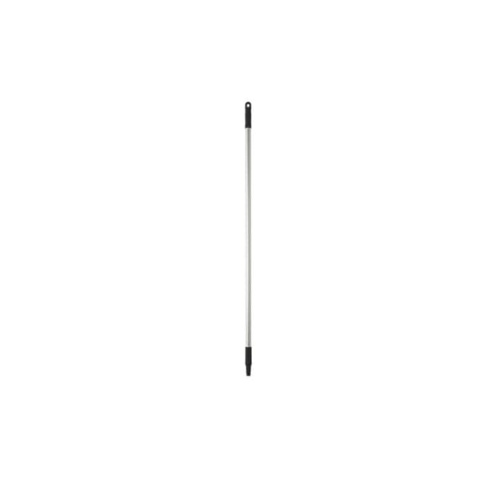Vikan 1245mm black aluminium handle with colour-coded grip, ideal for versatile and durable cleaning applications.