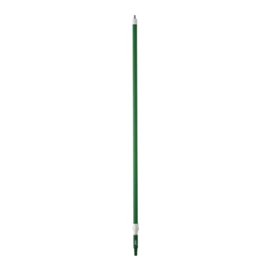 Vikan telescopic waterfed handle in green, adjustable from 1600mm to 2780mm, ergonomic grip, compatible with Vikan products.