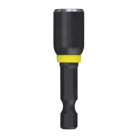 Milwaukee Shockwave Magnetic Nut Driver, 5/16" x 50mm, with strong magnet, colour-coded band, and chamfered edge for tight spaces.