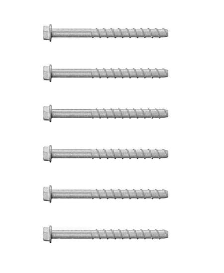 6-piece concrete anchoring kit with M12x100mm screw bolt anchors, ideal for securing bollards and other fixtures.