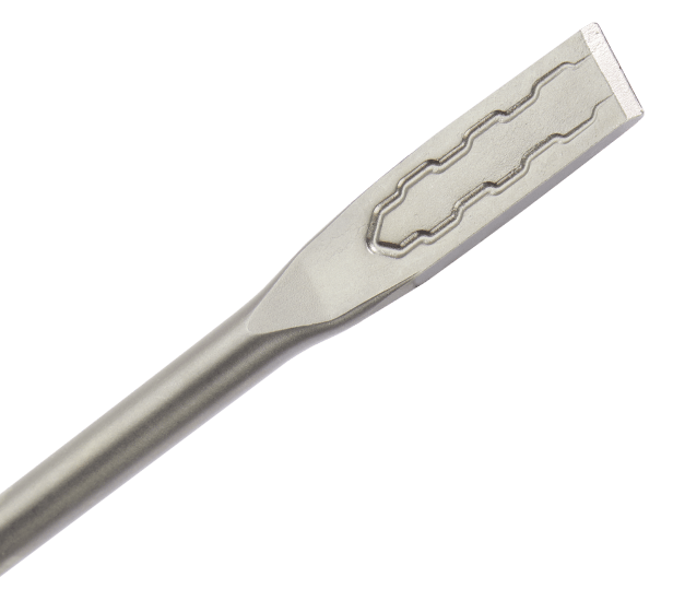 Milwaukee SDS Plus Sledge Flat Chisel, 250mm long, high-durability forged steel for effective concrete demolition.