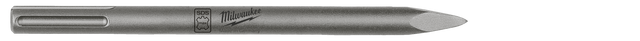 Milwaukee SDS Max 280MM pointed chisel, designed for heavy-duty concrete demolition and precise chiseling tasks.