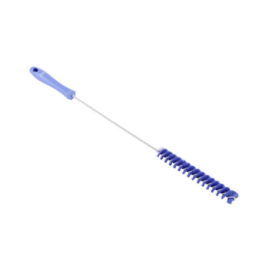 Vikan purple tube brush with stiff bristles, 20mm diameter, ideal for cleaning small pipes and machinery parts.