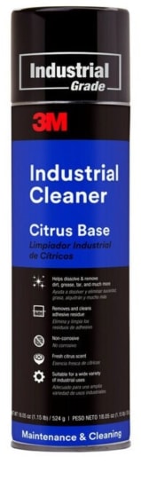 3M Citrus Base Cleaner in a 525g bottle, an eco-friendly degreaser for dirt, grease, and adhesives with a refreshing citrus scent.