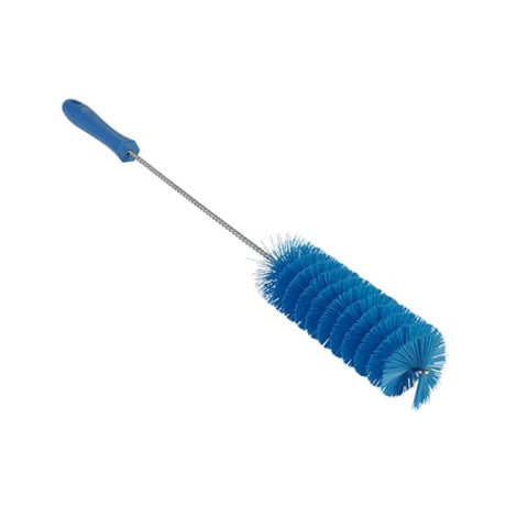 Blue Vikan Stiff Bristle Tube Brush with 50mm diameter, designed for cleaning small pipes and tight spaces effectively.