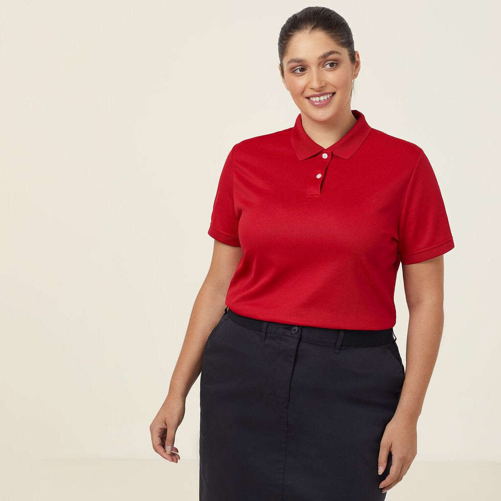 NNT, Women's Antibacterial Polyface Polo, CATU58 - Red (Size: XS)
