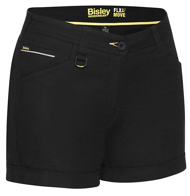 Bisley, Women's Flx & Move Short Short, BSHL1045 - Black (Size: 18)