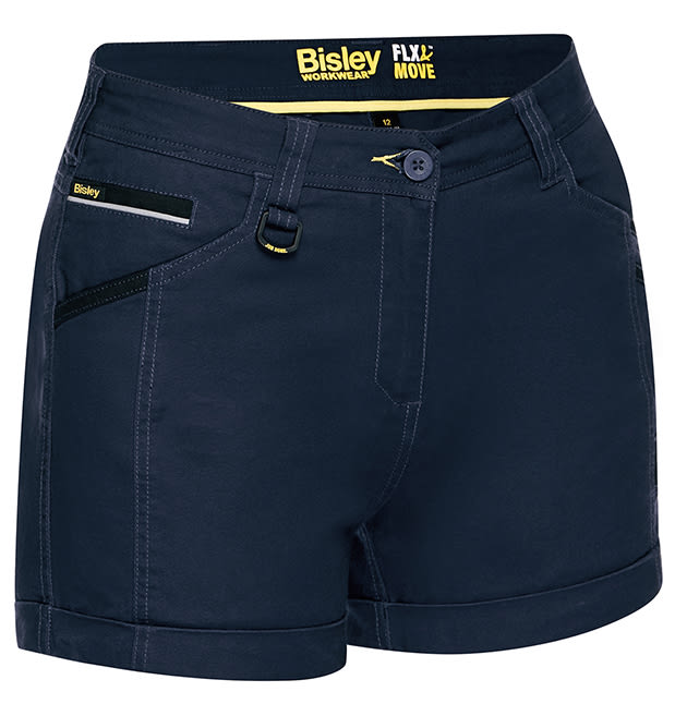Bisley, Women's Flx & Move Short Short, BSHL1045 - Navy (Size: 22)