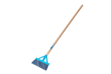 OX Pro 356mm Floor Scraper with wooden handle, designed for efficient cleaning of plaster and adhesive with ergonomic grip.