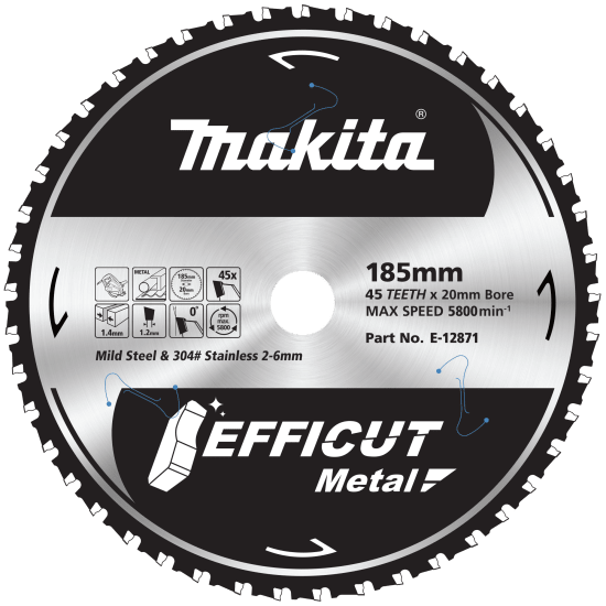 Makita 185mm Efficut Blade-185mm x 45T (Each)