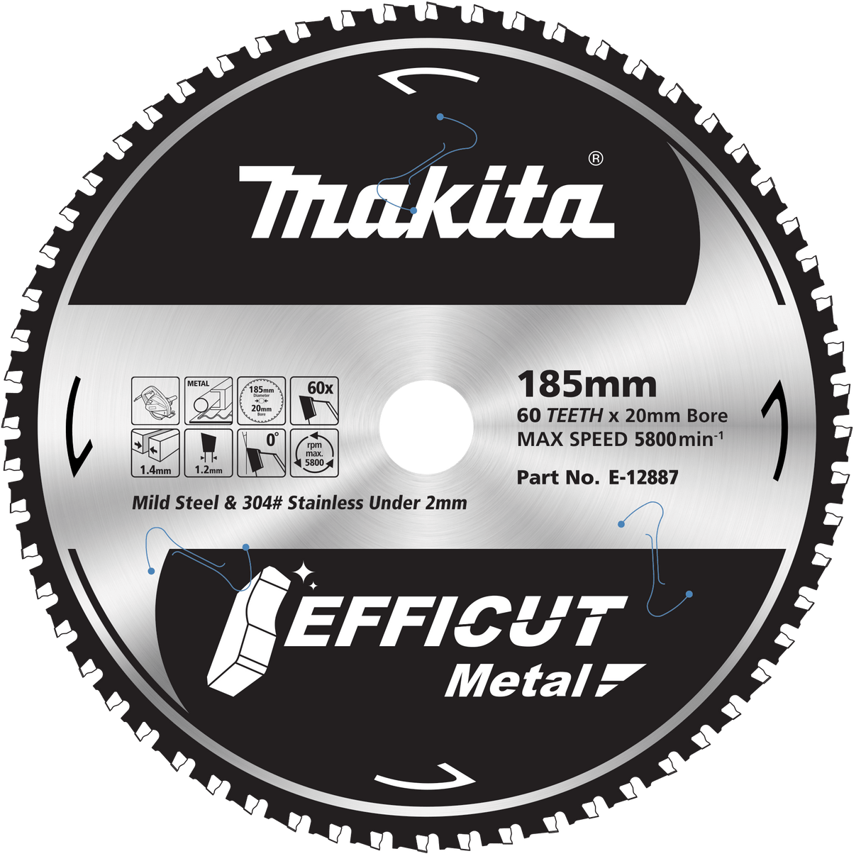 Makita 185mm Efficut Blade 185mm x 60T