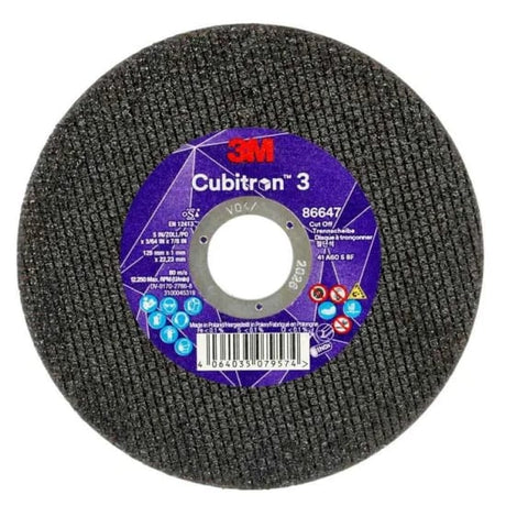 3M Cubitron 3 Cut-Off Wheel - 125x1x22.23mm, premium wheel for precise, fast metal cutting with enhanced durability and efficiency.