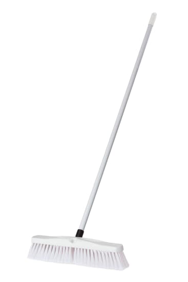 Browns Platform Broom with fibreglass handle, 450mm wide, designed for effective cleaning in homes and commercial spaces.