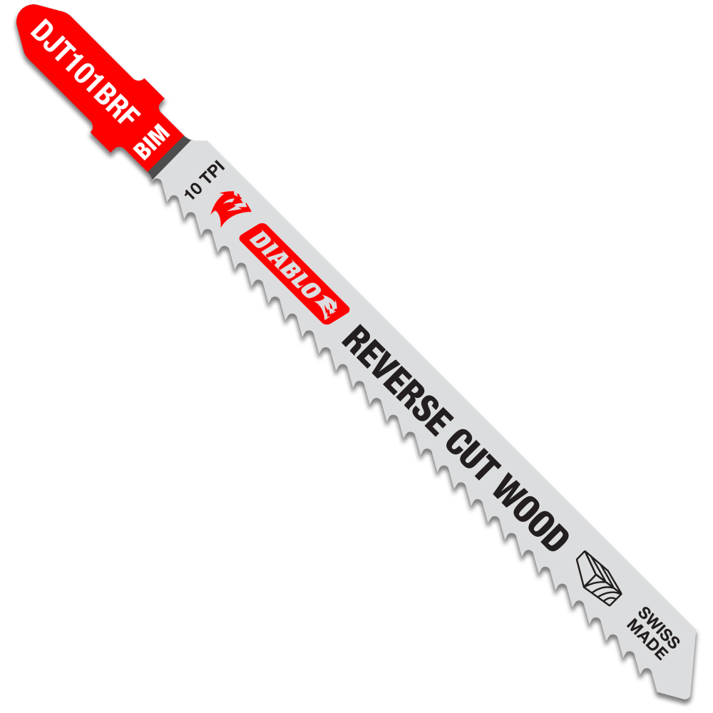 Diablo Bi-Metal Jig Saw Blade - Reverse Wood Cuts 100mm Pack of 5