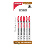 Diablo Bi-Metal Jig Saw Blade - Fine Finish Wood 100mm Pack of 5